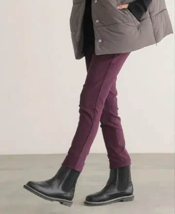 [ 미사용 새상품 ] 속기모 따뜻한 하의 웜 팬츠 롱 팬츠 / 다크 퍼플