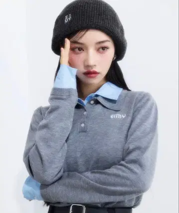 EIMY ISTOIRE 더블 칼라 디자인 니트