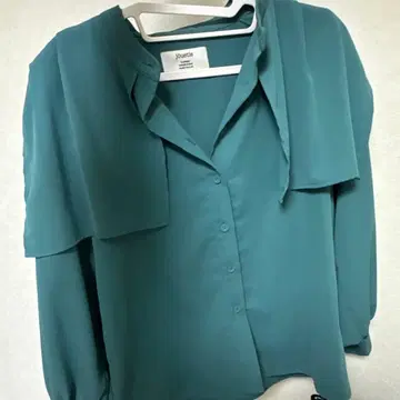 jouetie 케이프 블라우스 블루 그린