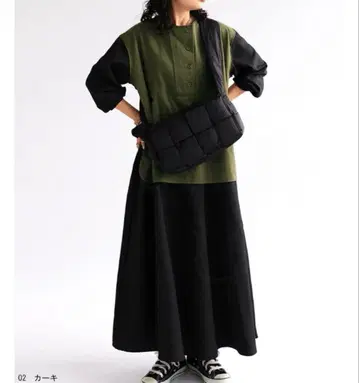 안티카 도킹 원피스 카키 블랙