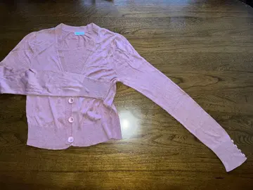 Benetton 더스티 핑크 실크 가디건 M