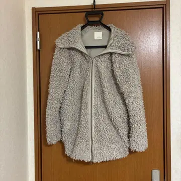 여성용 아우터 보아 자켓 그레이 후드 부착