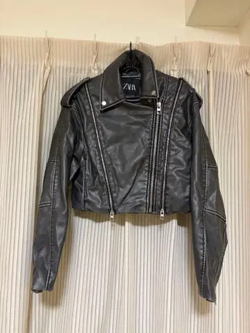 ZARA 인조 가죽 라이더 자켓