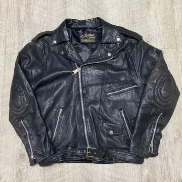 60s~70s 시어스 더블 라이더 자켓 가죽 빈티지