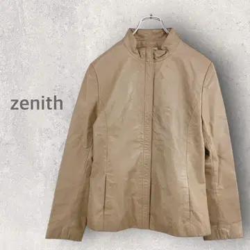 [제니스] 페이크 가죽 자켓 M 스탠드넥 무지 심플 돌려입기