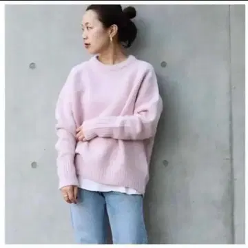 Plage 파인 울 와이드 크루 풀오버 캐시미어