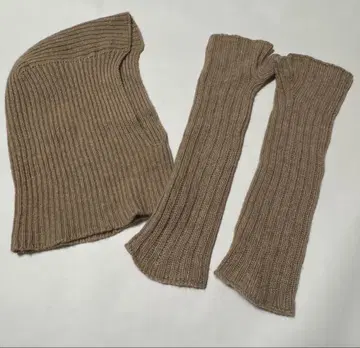 WILLIAM BRUNTON 캐시미어 니트 후드 & 암워머