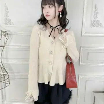 couture BY ROJITA 페플럼 라메 니트 가디건