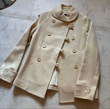 MACPHEE 아이보리 더블 브레스트 피코트 38