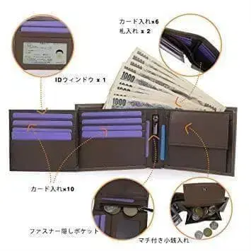 초특가 고급 소가죽 지갑 남성용 2단 소가죽 카드 17장 안티스키밍