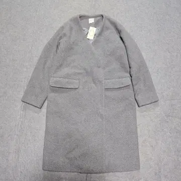 택 포함 테치치 루즈핏 울 롱 코트 M 노카라