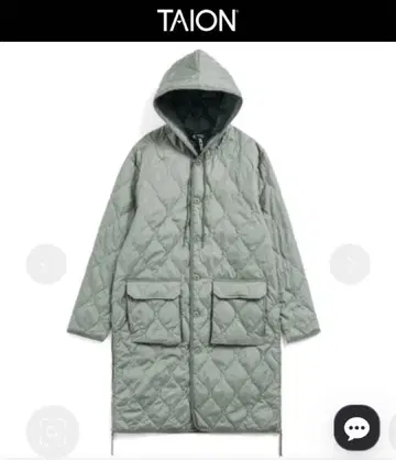 TAION 다운 코트 S 롱 밀리터리 그린