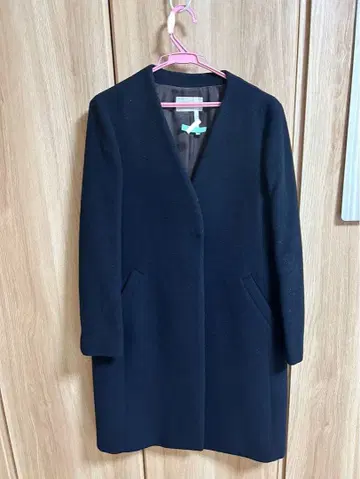 anySi 네이비 노카라 코트