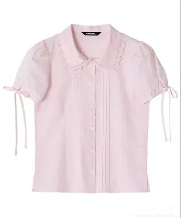 crank 핑크 반팔 셔츠 리본 포함