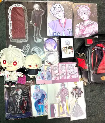 쿠츠하 ChroNoiR 니지산지 아크릴 스탠드 봉제 인형 세트