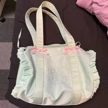 헬로키티 프릴 토트백 민트 그린