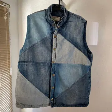 CURRENT/ELLIOTT 데님 패치워크 베스트 남성용 여성용