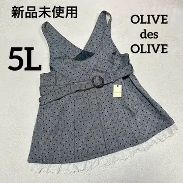 미사용 새상품 5L olive des olive 도트 무늬 오버롤 스커트
