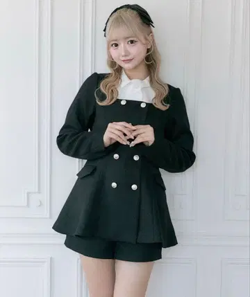 OLIVE des OLIVE 클래시컬 프릴 칼라 블랙