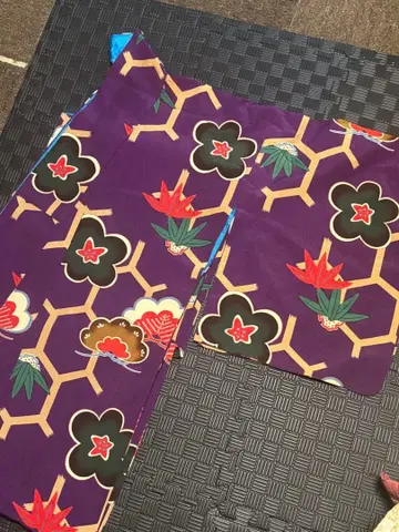 후리후 보라색 꽃무늬 코몬 송죽매