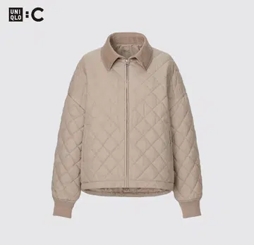 유니클로 퍼프 테크 블루종 베이지 L 사이즈