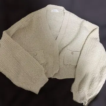 Ambre Neige 크림색 니트 가디건