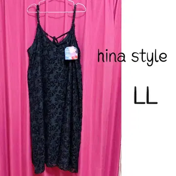 시마무라 hina 콜라보 샤기 원피스 블랙 LL 택 포함 미사용