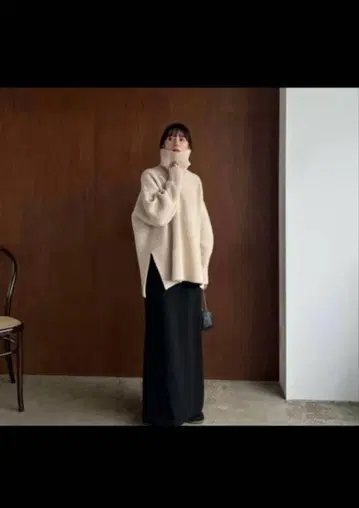 clane 니트 화이트 넥커버 포함