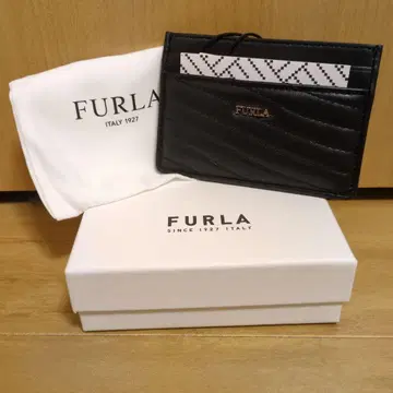 FURLA 블랙 가죽 카드 케이스