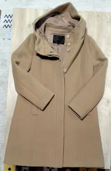 UNTITLED 울 코트 후드 부착 A라인 카멜 베이지 사이즈 4