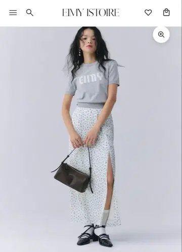 꽃무늬 롱 스커트 사이드 슬릿