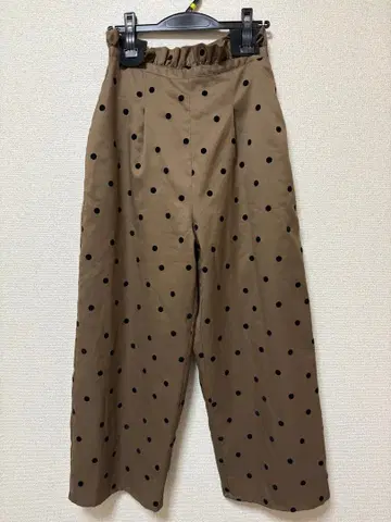 새상품 미사용 TEVALT  플로키 도트 팬츠 브라운
