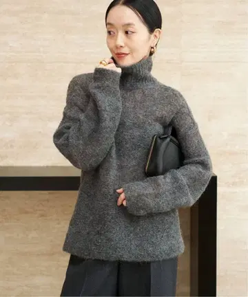 [택 포함 새상품] ALPACA MIX BUTTON 니트 그레이