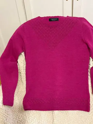 GAUGE 블루 계열 비비드 핑크 니트 스웨터 울 100%