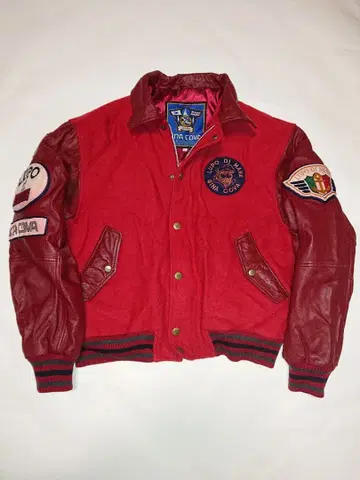 멜톤 충전솜 울 플라이트 소매 가죽 자켓 XL 빨간색 시나코바