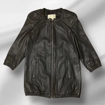 랜드워즈 램 가죽 노카라 자켓 여성용 천연 가죽 블랙