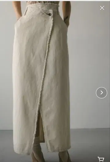 랩 디자인 데님 스커트