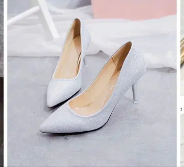 비터 스위트 실버 글리터 하이힐 4cm