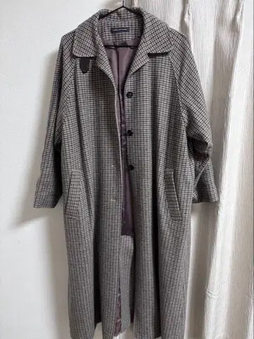 KUBO SAN MADE 체크 무늬 롱 코트