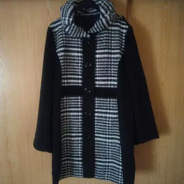 코트 여성용 13호 블랙 화이트 무늬