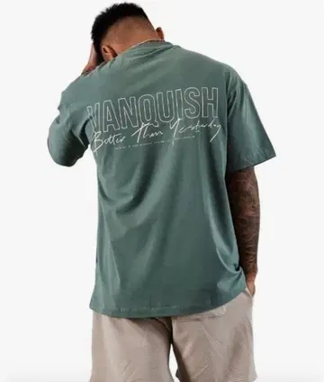 vanquishfitness 오버 사이즈 T셔츠 빈티지 그린