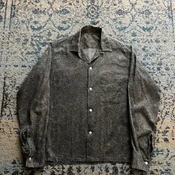 60s 오픈 카라 코튼 셔츠 빈티지 (50s 레이온)