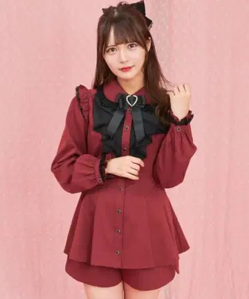 시크릿허니 셋업 와인 레드