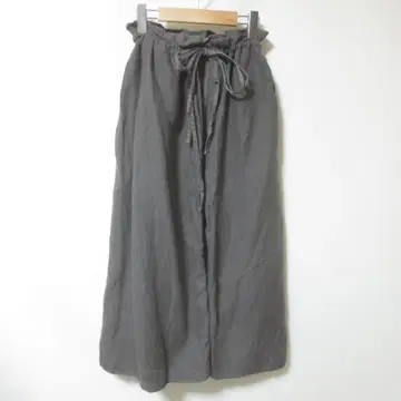 네스트로브 브라운 랩 스커트풍 롱 기장 마 혼방 M062