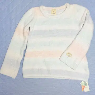 택 포함 새상품 젤라또피케 긴팔 민트 보더