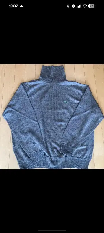 LACOSTE 그레이 터틀넥 니트