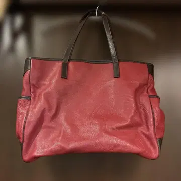 SOMES*가죽 토트백*빨간색 브라운