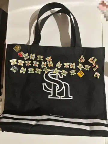 후쿠오카 소프트뱅크 호크스 토트백 핀 배지 이타백