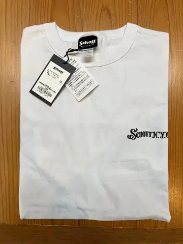 Schott NYC 화이트 T셔츠 L 사이즈 샷 반팔