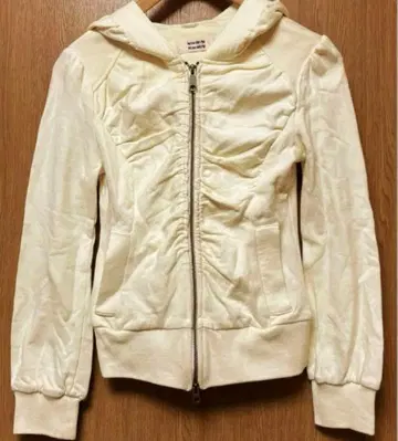 헤이세이 레트로 셔링 개더 집업 후드티